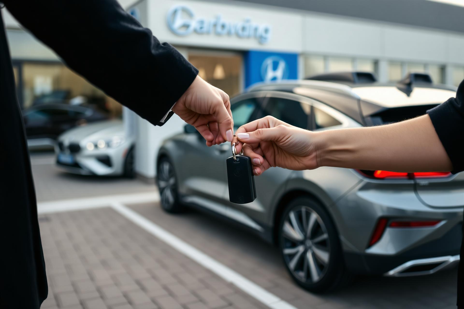 Bilnycklar lämnas över vid privatleasing av hybridbil